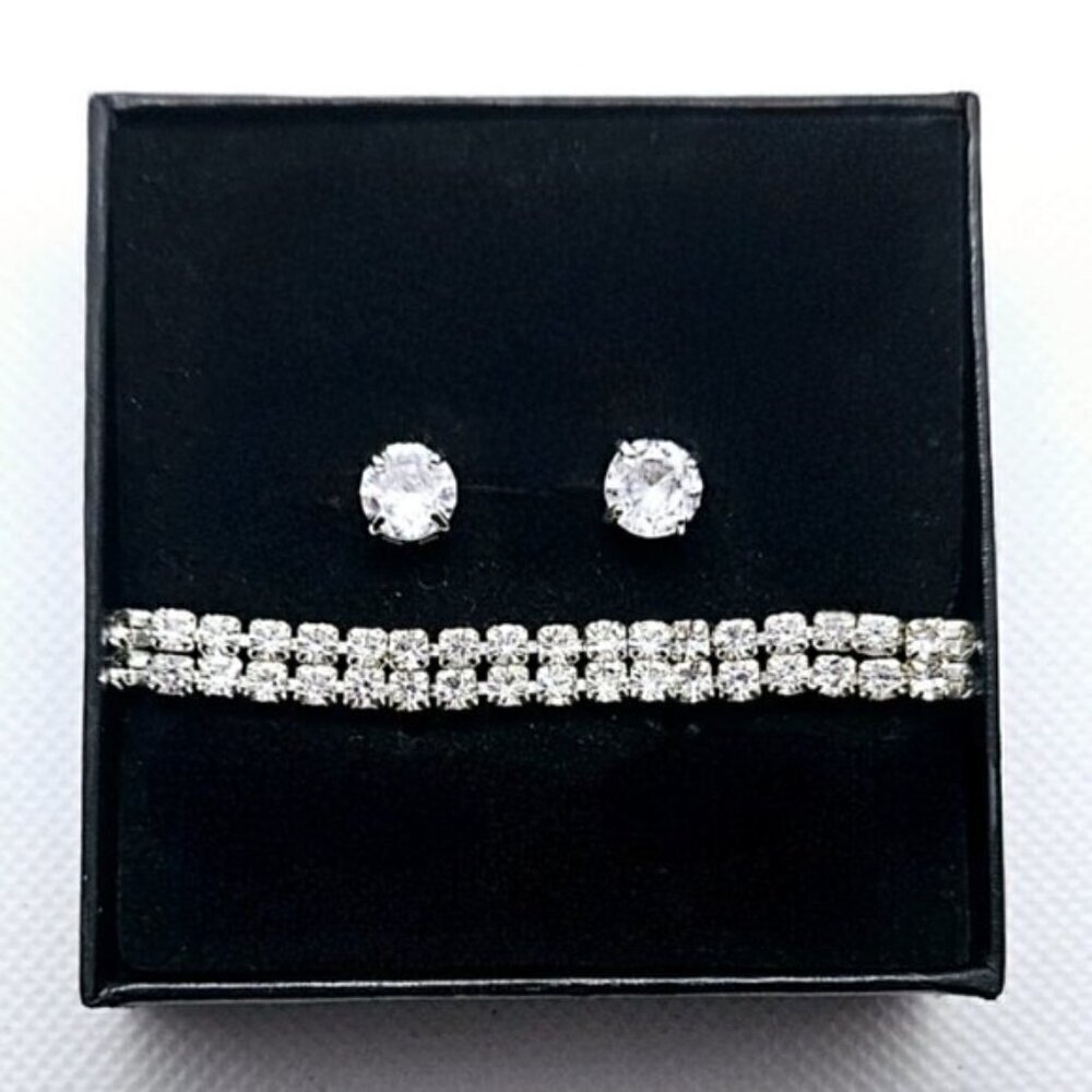 Diamond Simulants Earrings & Tennis Bracelet - Picture 7 of 7